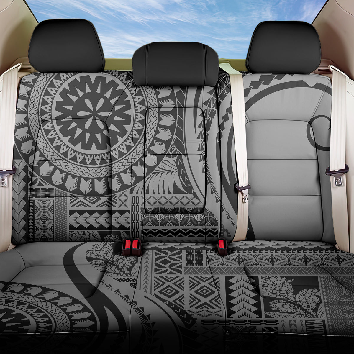 Samoa Siapo Arty Back Car Seat Cover Black Style LT9 One Size Black - Polynesian Pride