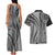 Samoa Siapo Arty Couples Matching Tank Maxi Dress and Hawaiian Shirt Black Style LT9 - Polynesian Pride