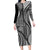 Samoa Siapo Arty Long Sleeve Bodycon Dress Black Style LT9 Long Dress Black - Polynesian Pride