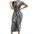 Samoa Siapo Arty Short Sleeve Bodycon Dress Black Style LT9 Long Dress Black - Polynesian Pride