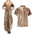 Samoa Siapo Arty Couples Matching Summer Maxi Dress and Hawaiian Shirt Brown Style LT9 - Polynesian Pride