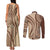 Samoa Siapo Arty Couples Matching Tank Maxi Dress and Long Sleeve Button Shirt Brown Style LT9 - Polynesian Pride