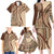 Samoa Siapo Arty Family Matching Long Sleeve Bodycon Dress and Hawaiian Shirt Brown Style LT9 - Polynesian Pride