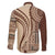 Samoa Siapo Arty Family Matching Tank Maxi Dress and Hawaiian Shirt Brown Style LT9 - Polynesian Pride