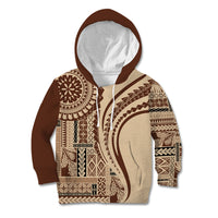Samoa Siapo Arty Kid Hoodie Brown Style LT9 Hoodie Brown - Polynesian Pride