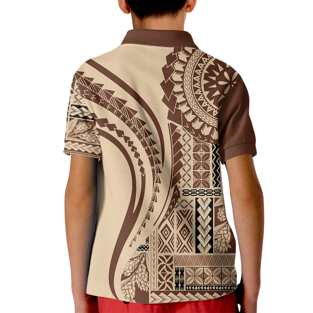 Samoa Siapo Arty Kid Polo Shirt Brown Style LT9 - Polynesian Pride