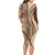 Samoa Siapo Arty Long Sleeve Bodycon Dress Brown Style LT9 - Polynesian Pride