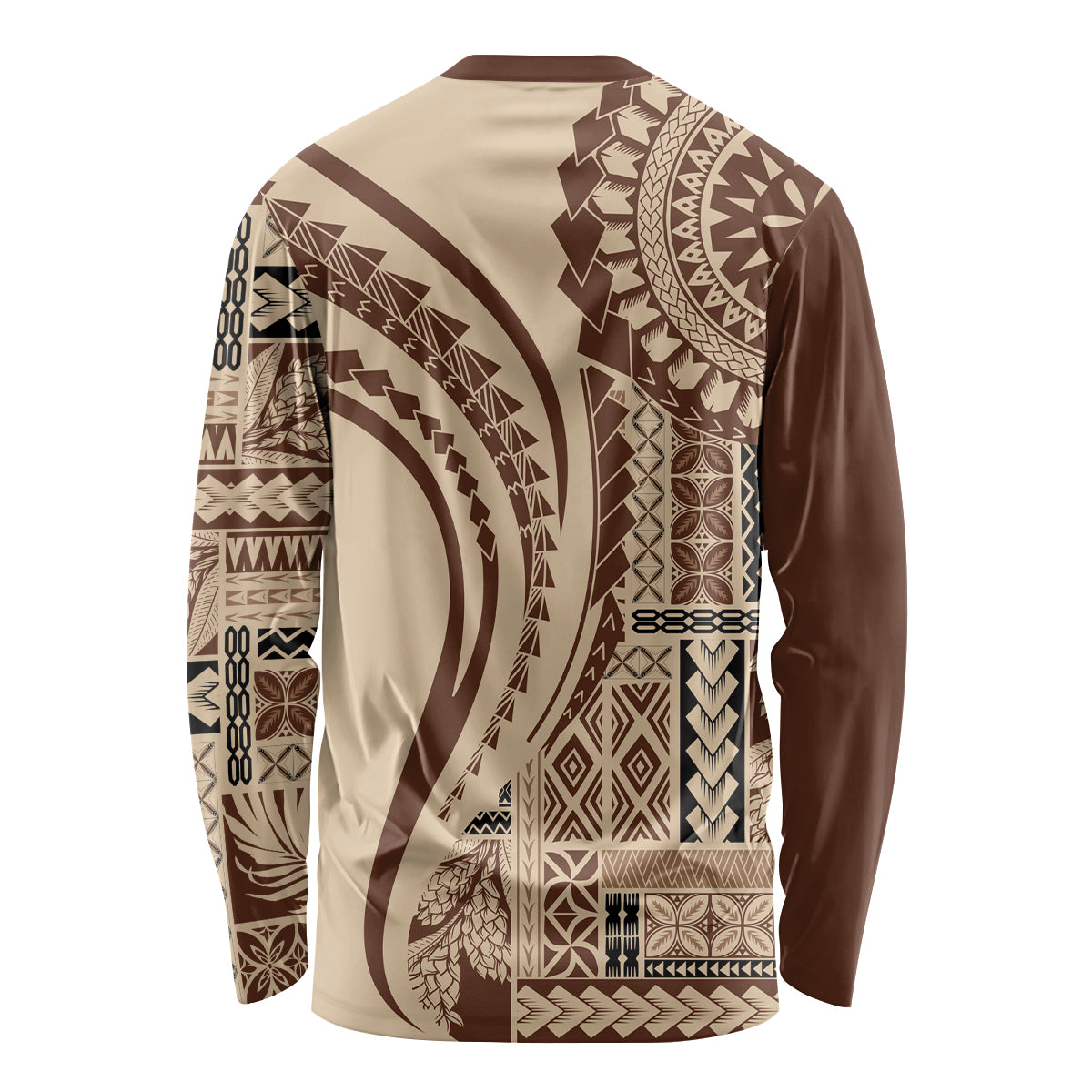 Samoa Siapo Arty Long Sleeve Shirt Brown Style LT9 - Polynesian Pride