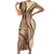 Samoa Siapo Arty Short Sleeve Bodycon Dress Brown Style LT9 Long Dress Brown - Polynesian Pride