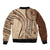 Samoa Siapo Arty Sleeve Zip Bomber Jacket Brown Style LT9 - Polynesian Pride