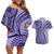 Samoa Siapo Arty Couples Matching Off Shoulder Short Dress and Hawaiian Shirt Purple Style LT9 Purple - Polynesian Pride