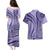 Samoa Siapo Arty Couples Matching Puletasi Dress and Hawaiian Shirt Purple Style LT9 - Polynesian Pride