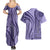 Samoa Siapo Arty Couples Matching Summer Maxi Dress and Hawaiian Shirt Purple Style LT9 - Polynesian Pride