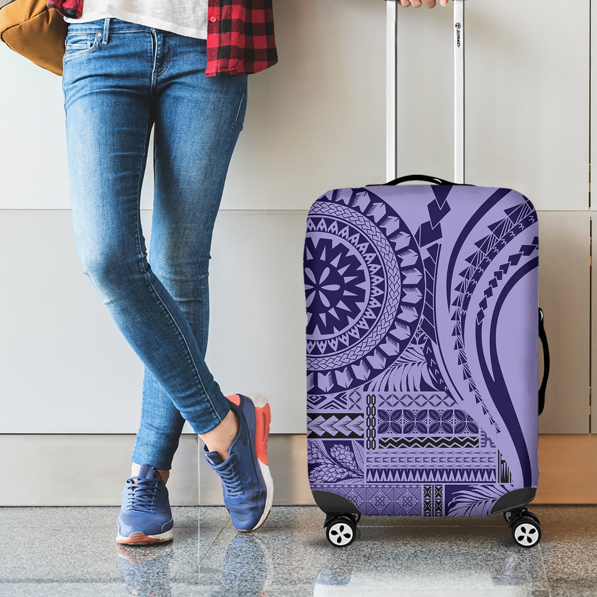 Samoa Siapo Arty Luggage Cover Purple Style LT9 - Polynesian Pride