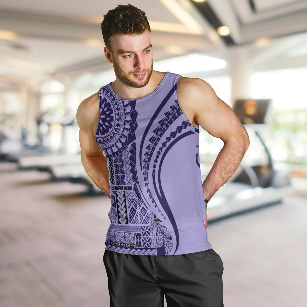 Samoa Siapo Arty Men Tank Top Purple Style LT9 Purple - Polynesian Pride