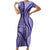 Samoa Siapo Arty Short Sleeve Bodycon Dress Purple Style LT9 Long Dress Purple - Polynesian Pride