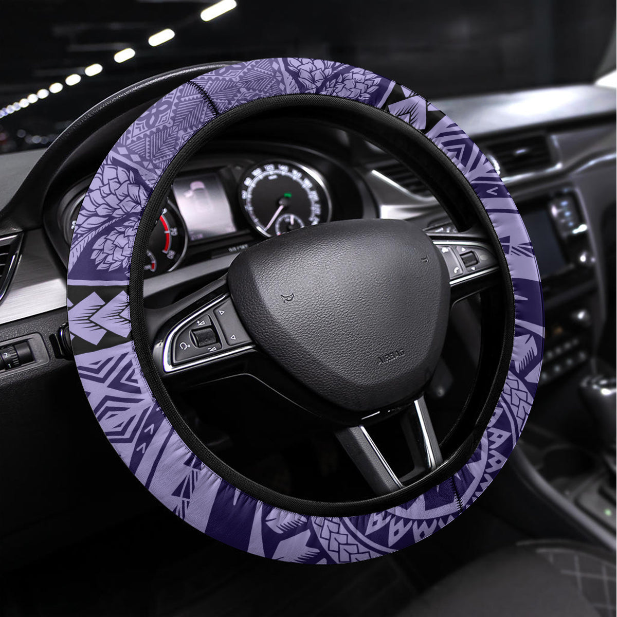 Samoa Siapo Arty Steering Wheel Cover Purple Style LT9 Universal Fit Purple - Polynesian Pride