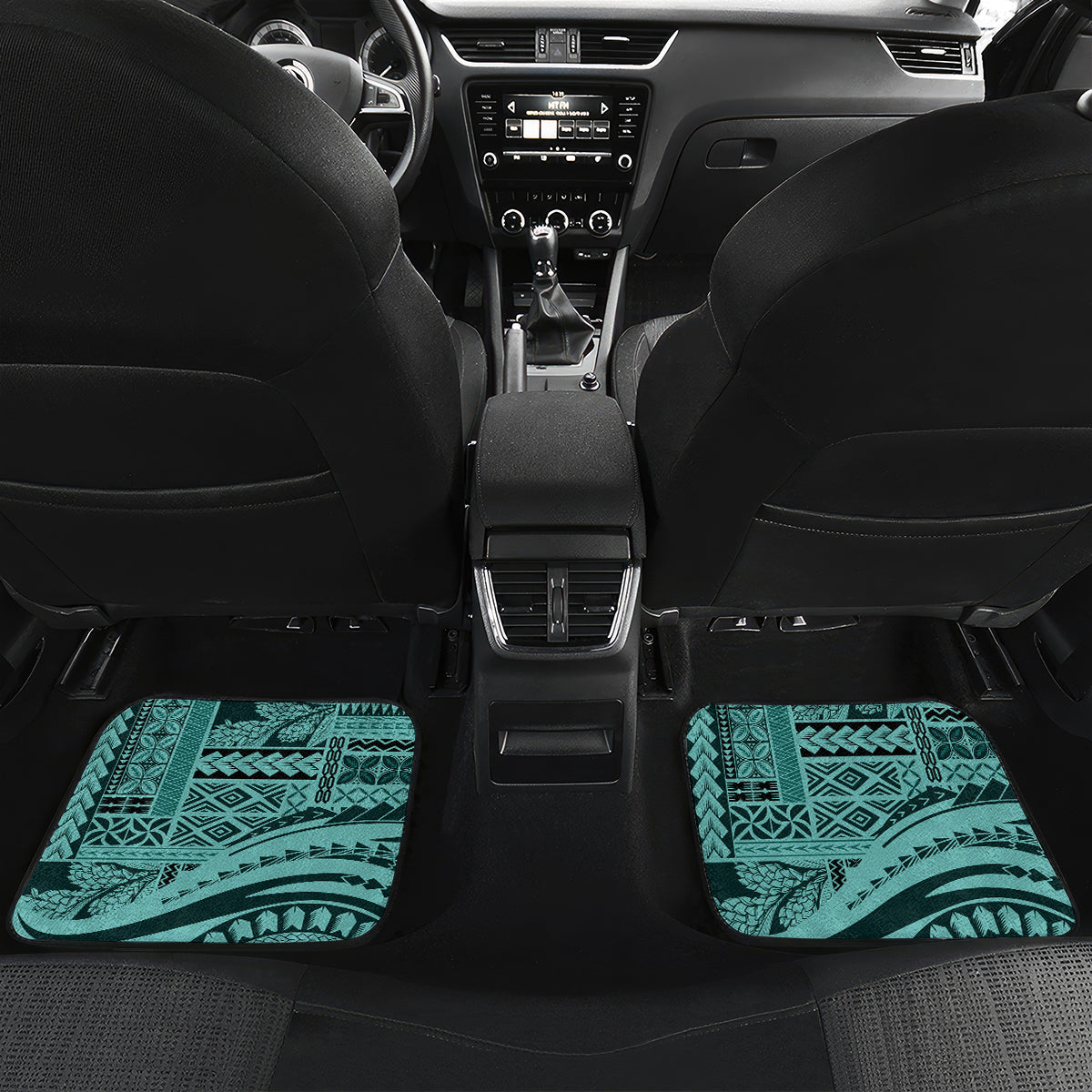 Samoa Siapo Arty Car Mats Turquoise Style LT9 - Polynesian Pride