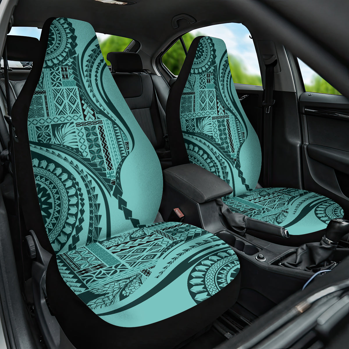 Samoa Siapo Arty Car Seat Cover Turquoise Style LT9 One Size Turquoise - Polynesian Pride
