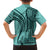 Samoa Siapo Arty Family Matching Tank Maxi Dress and Hawaiian Shirt Turquoise Style LT9 - Polynesian Pride