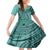 Samoa Siapo Arty Family Matching Tank Maxi Dress and Hawaiian Shirt Turquoise Style LT9 Daughter's Dress Turquoise - Polynesian Pride