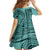Samoa Siapo Arty Family Matching Tank Maxi Dress and Hawaiian Shirt Turquoise Style LT9 - Polynesian Pride