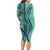 Samoa Siapo Arty Long Sleeve Bodycon Dress Turquoise Style LT9 - Polynesian Pride