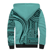 Samoa Siapo Arty Sherpa Hoodie Turquoise Style LT9 - Polynesian Pride
