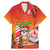 Personalised Wishes in Tahitian Christmas Family Matching Mermaid Dress and Hawaiian Shirt French Polynesia Santa Beach LT9 Dad's Shirt - Short Sleeve Red - Polynesian Pride