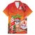 Personalised Wishes in Tahitian Christmas Family Matching Off Shoulder Maxi Dress and Hawaiian Shirt French Polynesia Santa Beach LT9 Dad's Shirt - Short Sleeve Red - Polynesian Pride