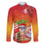 Personalised Wishes in Tahitian Christmas Family Matching Summer Maxi Dress and Hawaiian Shirt French Polynesia Santa Beach LT9 Dad's Shirt - Long Sleeve Red - Polynesian Pride