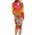 Personalised Wishes in Tahitian Christmas Long Sleeve Bodycon Dress French Polynesia Santa Beach LT9 - Polynesian Pride