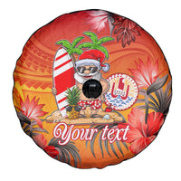 Personalised Wishes in Tahitian Christmas Spare Tire Cover French Polynesia Santa Beach LT9 - Polynesian Pride