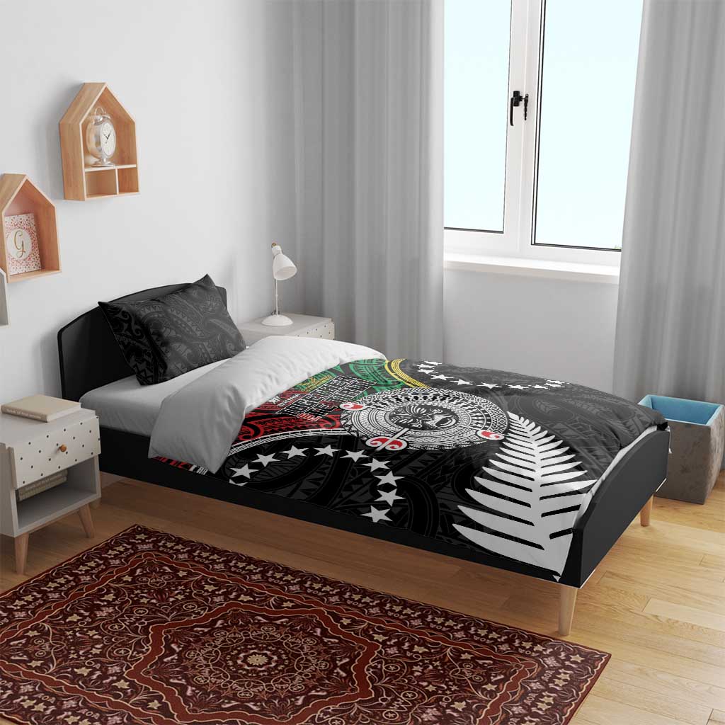 Aotearoa and Cook Islands Mo Te Tiriti Bedding Set New Zealand Honour The Treaty Ake!Ake!Ake!