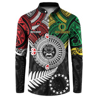 Aotearoa and Cook Islands Mo Te Tiriti Button Sweatshirt New Zealand Honour The Treaty Ake!Ake!Ake!