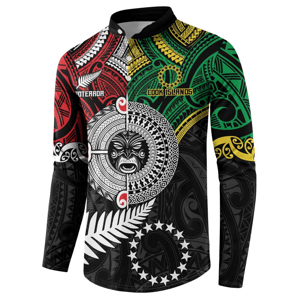 Aotearoa and Cook Islands Mo Te Tiriti Button Sweatshirt New Zealand Honour The Treaty Ake!Ake!Ake!