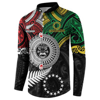 Aotearoa and Cook Islands Mo Te Tiriti Button Sweatshirt New Zealand Honour The Treaty Ake!Ake!Ake!