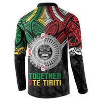 Aotearoa and Cook Islands Mo Te Tiriti Button Sweatshirt New Zealand Honour The Treaty Ake!Ake!Ake!