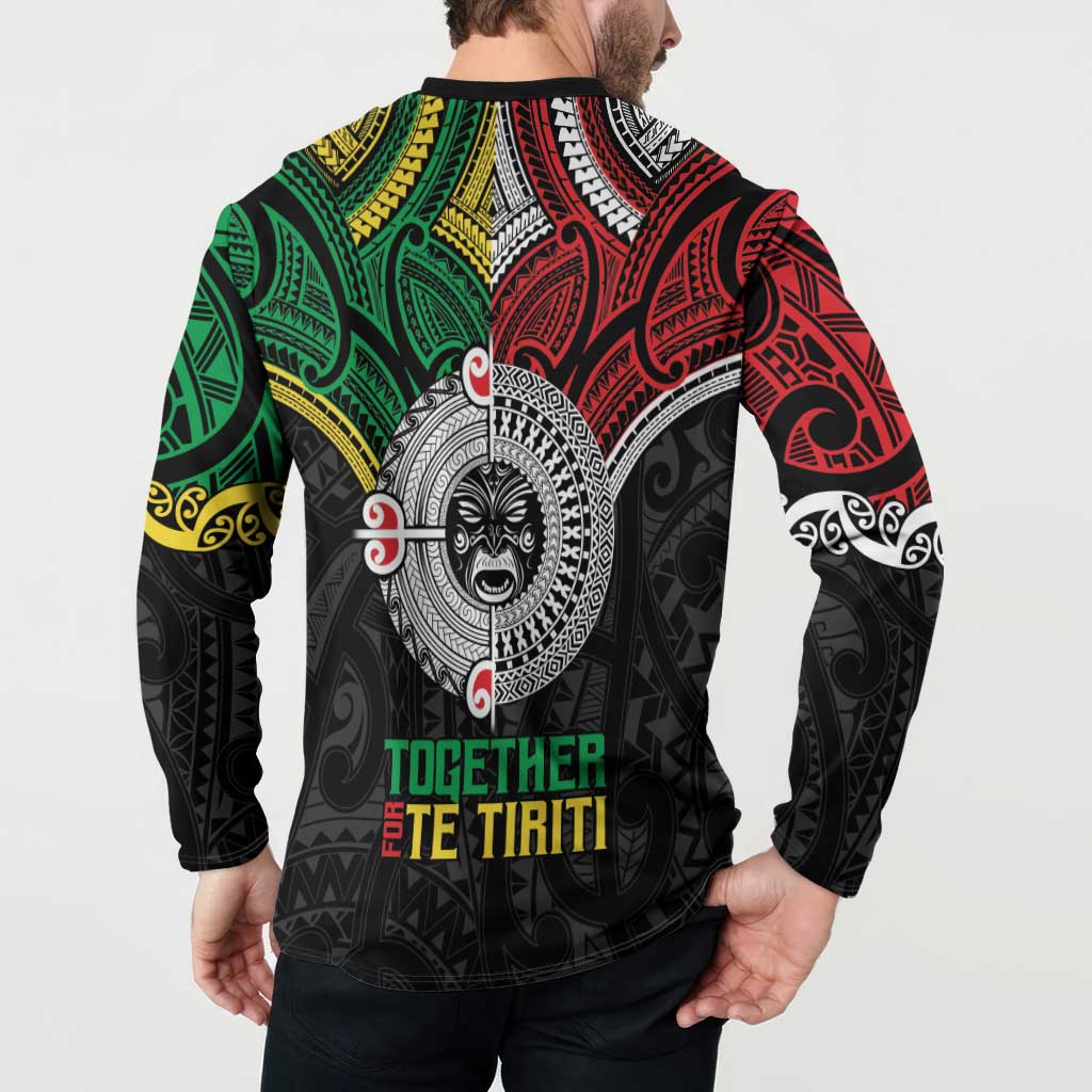 Aotearoa and Cook Islands Mo Te Tiriti Button Sweatshirt New Zealand Honour The Treaty Ake!Ake!Ake!