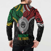 Aotearoa and Cook Islands Mo Te Tiriti Button Sweatshirt New Zealand Honour The Treaty Ake!Ake!Ake!
