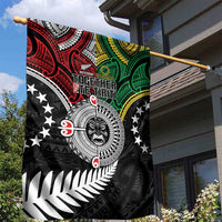 Aotearoa and Cook Islands Mo Te Tiriti Garden Flag New Zealand Honour The Treaty Ake!Ake!Ake!