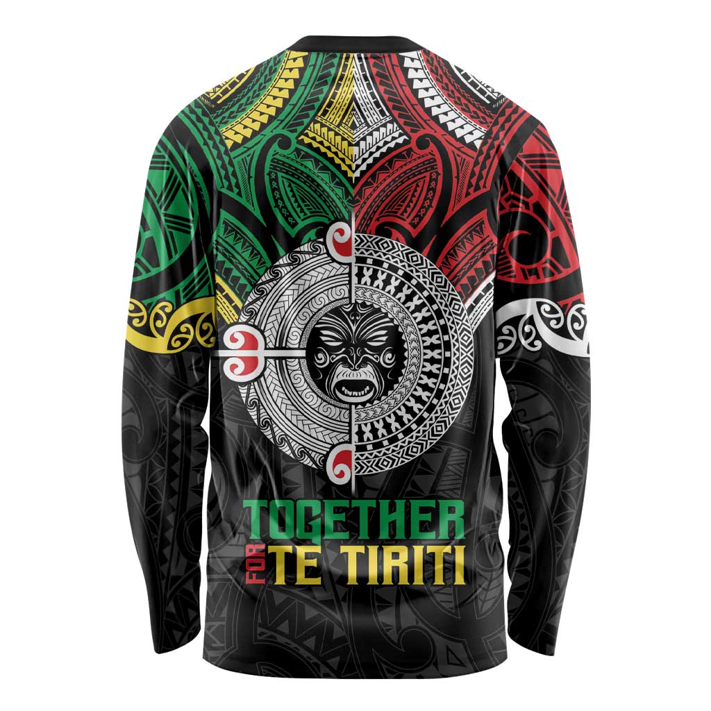 Aotearoa and Cook Islands Mo Te Tiriti Long Sleeve Shirt New Zealand Honour The Treaty Ake!Ake!Ake!
