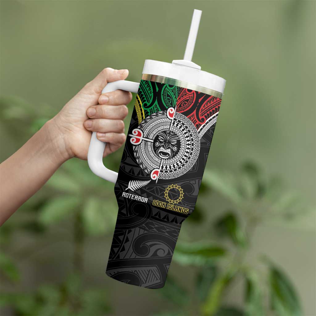 Aotearoa and Cook Islands Mo Te Tiriti Tumbler With Handle New Zealand Honour The Treaty Ake!Ake!Ake!