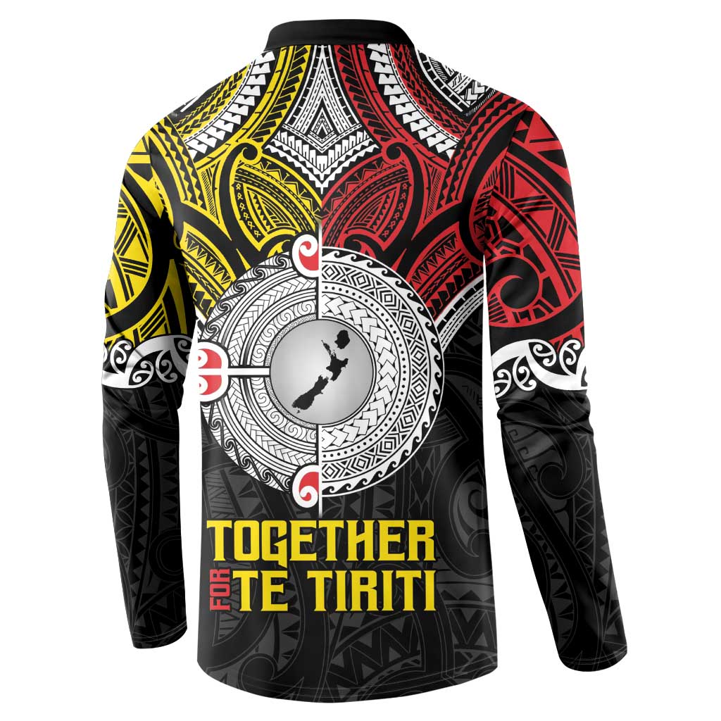 Aotearoa and Niue Mo Te Tiriti Button Sweatshirt New Zealand Honour The Treaty Ake!Ake!Ake!