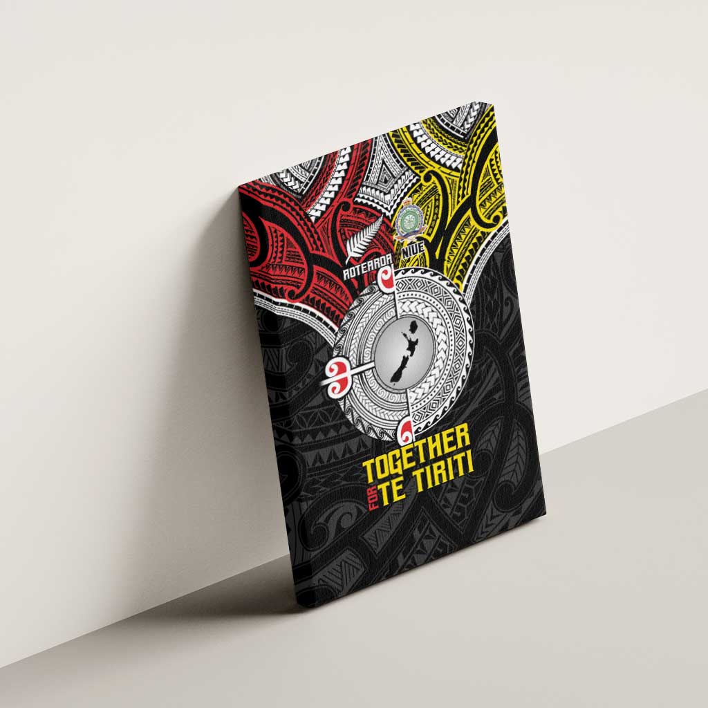 Aotearoa and Niue Mo Te Tiriti Canvas Wall Art New Zealand Honour The Treaty Ake!Ake!Ake!