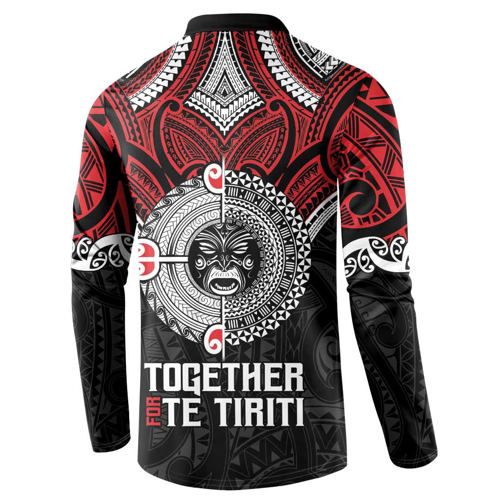 Aotearoa and Tonga Mo Te Tiriti Button Sweatshirt New Zealand Honour The Treaty Ake!Ake!Ake!