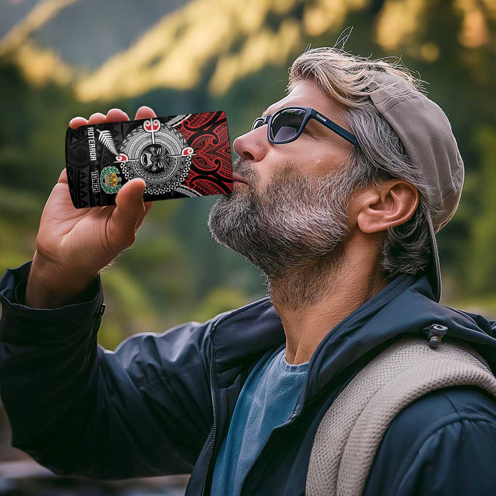 Aotearoa and Tonga Mo Te Tiriti 4 in 1 Can Cooler Tumbler New Zealand Honour The Treaty Ake!Ake!Ake!