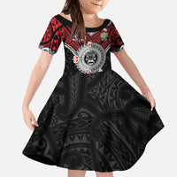 Aotearoa and Tonga Mo Te Tiriti Family Matching Mermaid Dress and Hawaiian Shirt New Zealand Honour The Treaty Ake!Ake!Ake! LT9 Daughter's Dress Red - Polynesian Pride