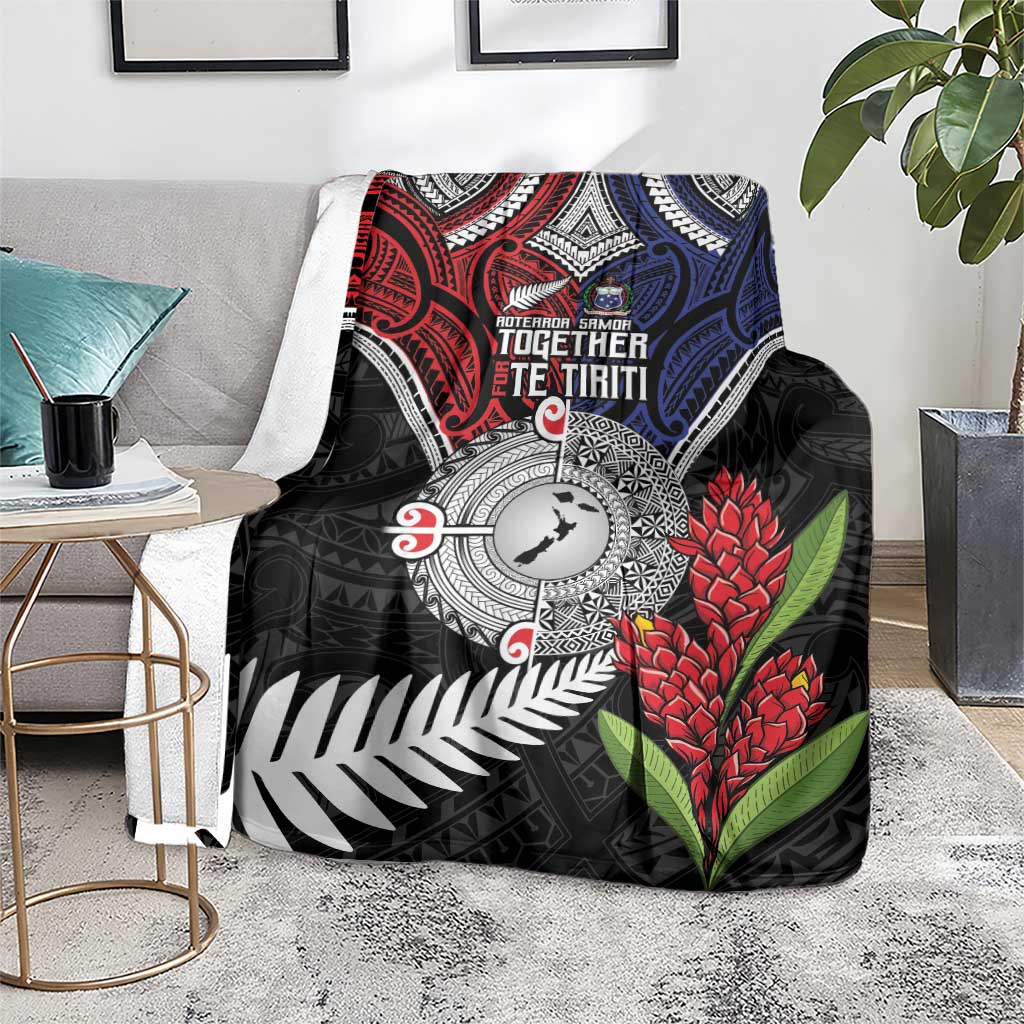 Aotearoa and Samoa Mo Te Tiriti Blanket Tangata Moana Stand with Tangata Whenua