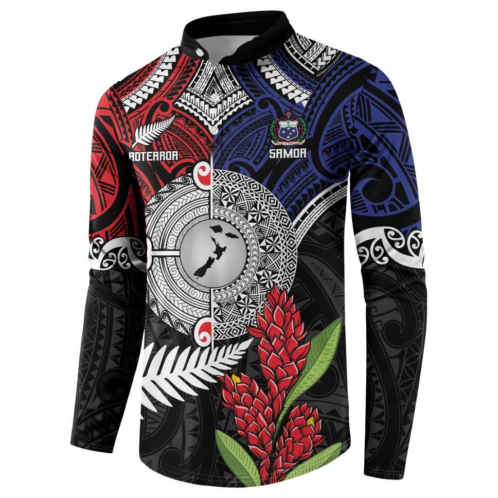 Aotearoa and Samoa Mo Te Tiriti Button Sweatshirt Tangata Moana Stand with Tangata Whenua LT9 - Polynesian Pride